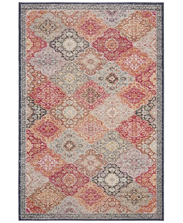 Safavieh Montage Red and Aqua 4' x 6' Outdoor Area Rug