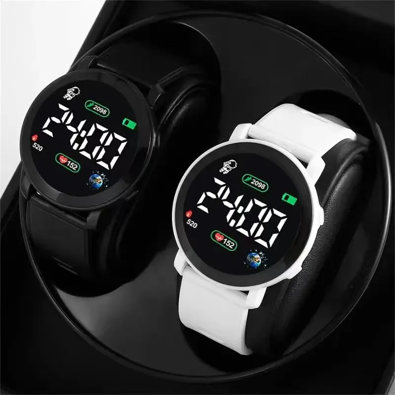 LIUYANGTIAN Electronic Watches Set for Kids Sport Digital Children Clock Set Silicone Strap LED Display Kids Watch Girls Boys Wristwatch