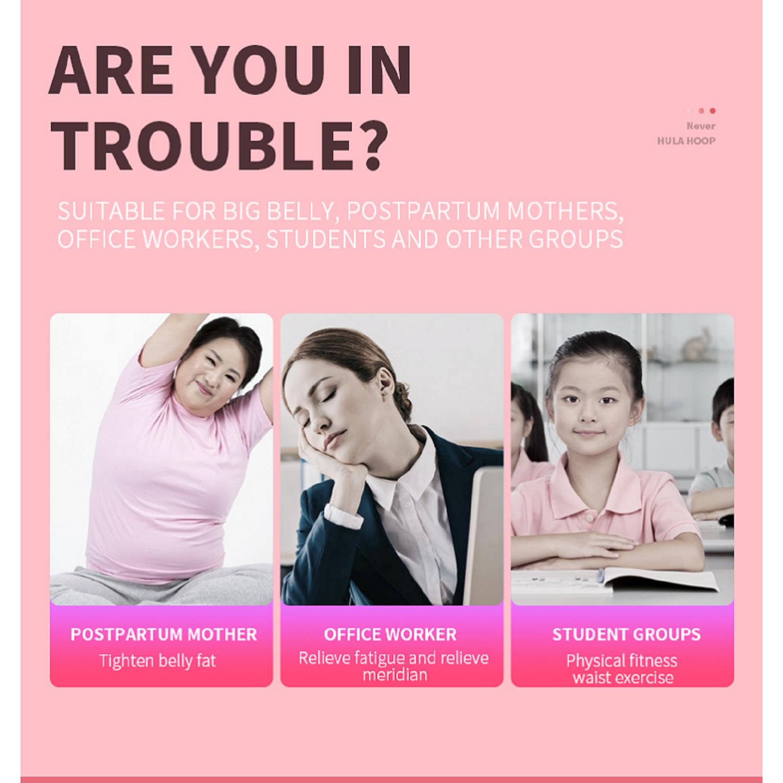 FOCUSNORM Weighted Hoop for Adults and Kids，2 in 1 Abdomen Fitness Exercise Hoop，Adjustable Auto-Spinning Ball