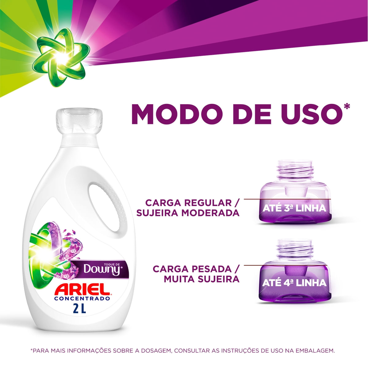 Sabao Liquido Concentrado Ariel Toque de Downy 2L