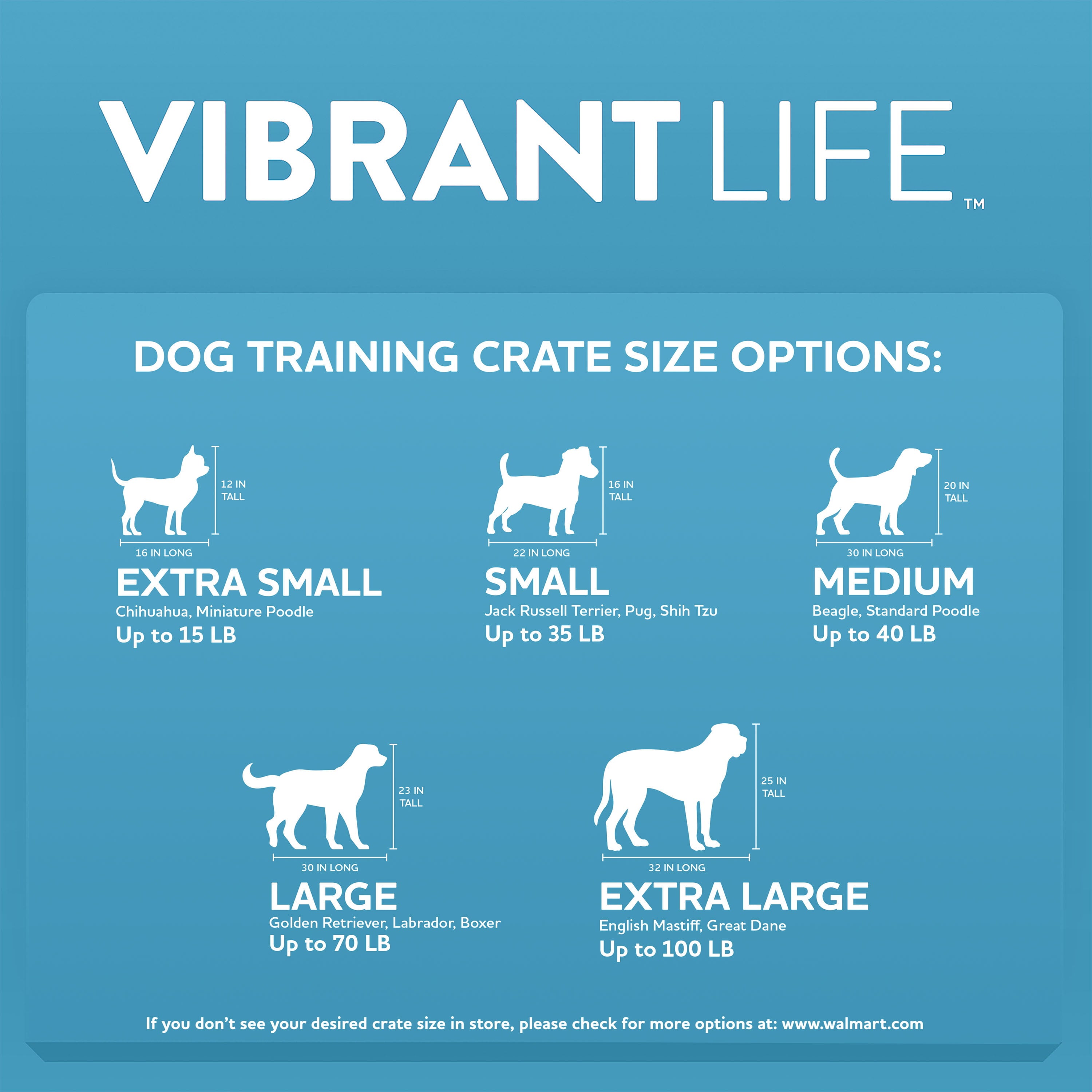 Vibrant Life， Single-Door Folding Dog Crate with Divider， Medium， 30