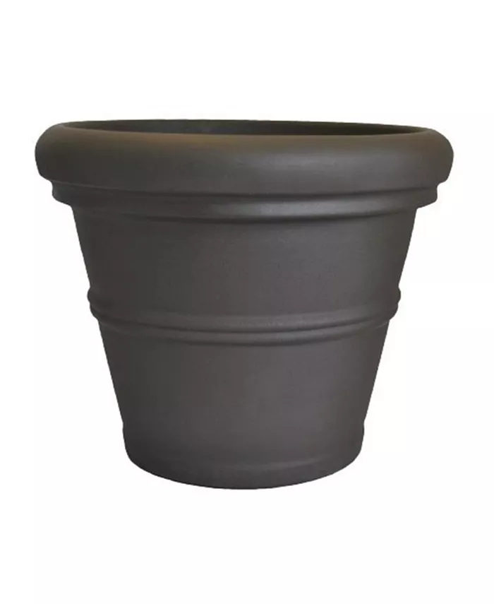 Tusco Products Rolled Rim Round Planter， Espresso Brown 20”