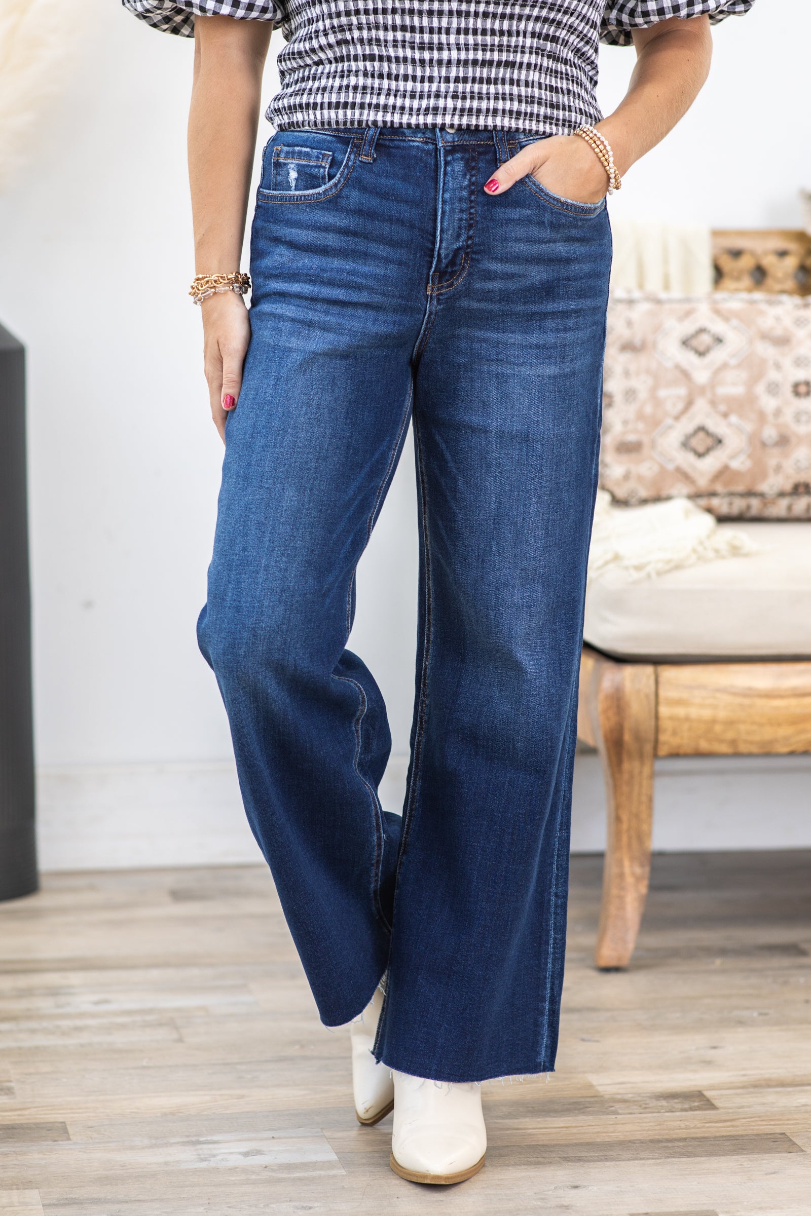Lovervet Tummy Control High Rise Wide Leg Jeans