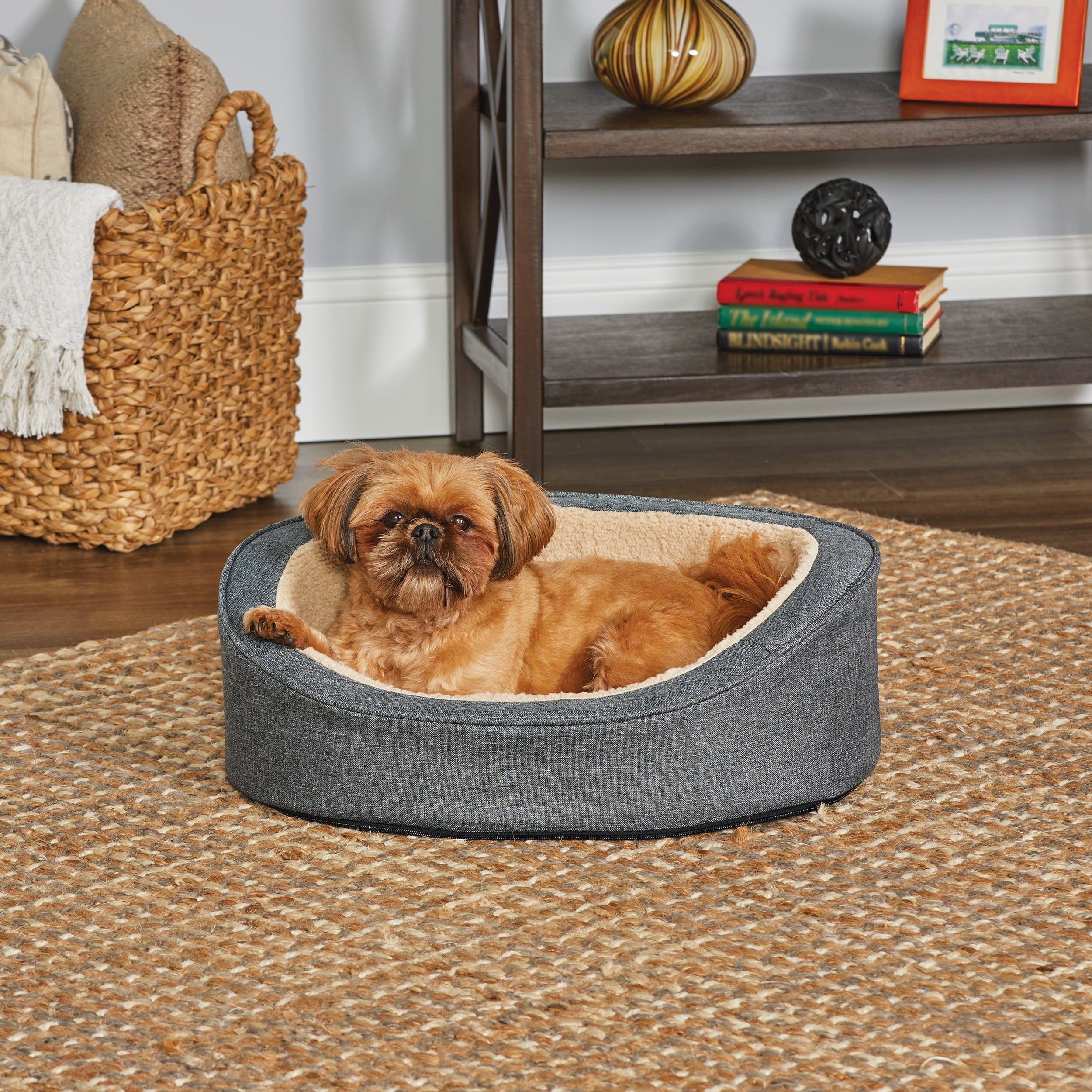 Extra-Small QuietTime Deluxe Hudson Pet Bed- Gray