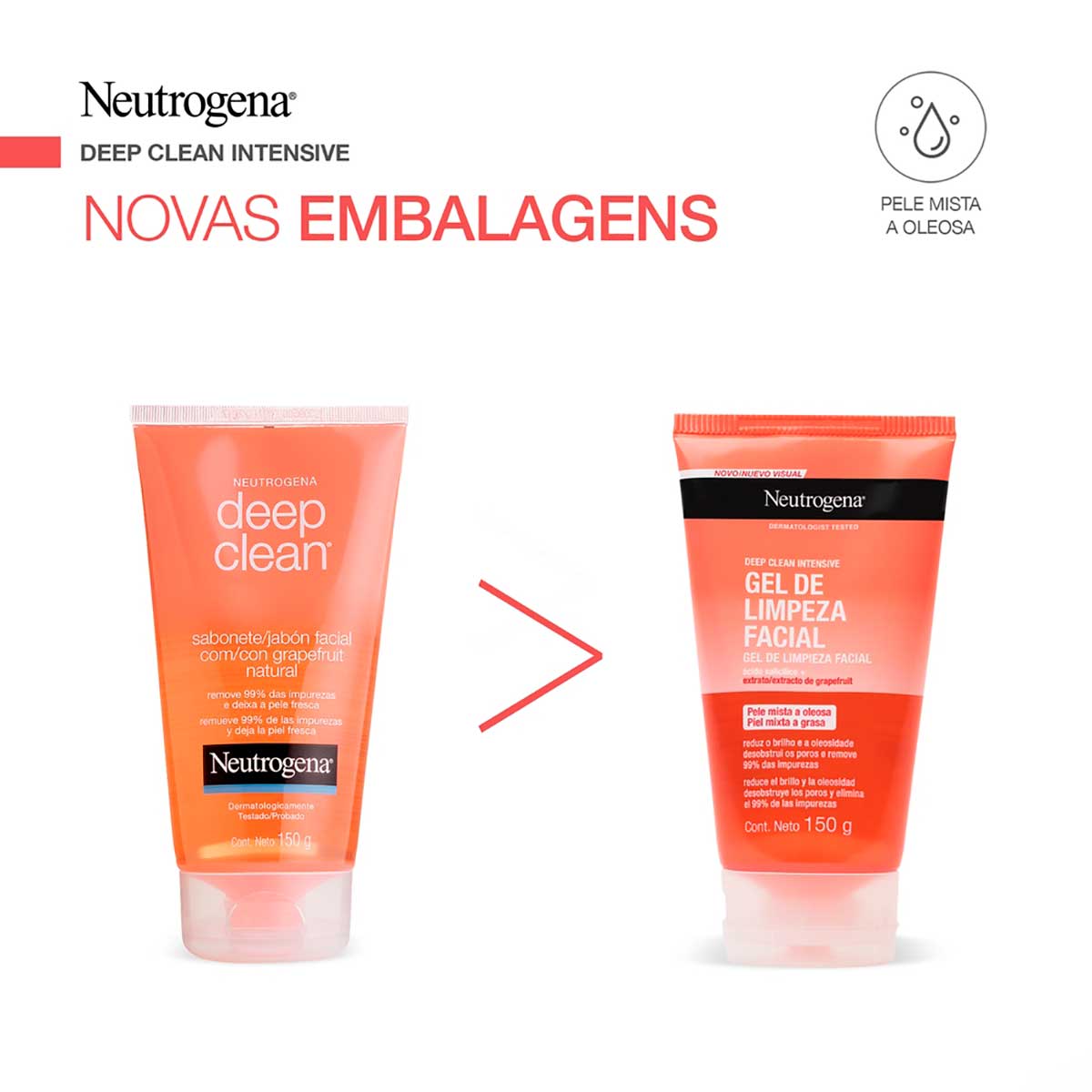 Gel de Limpeza Facial Neutrogena Deep Clean Intensive Grapefruit 150g