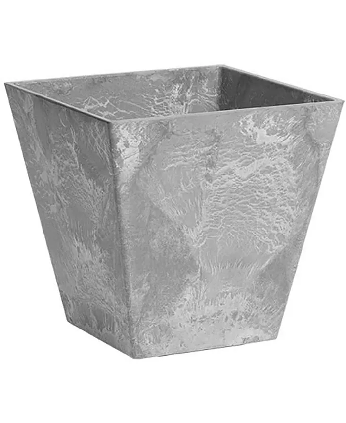 Novelty 35120 Ella Square Self-Watering Planter Grey， 12 Inch