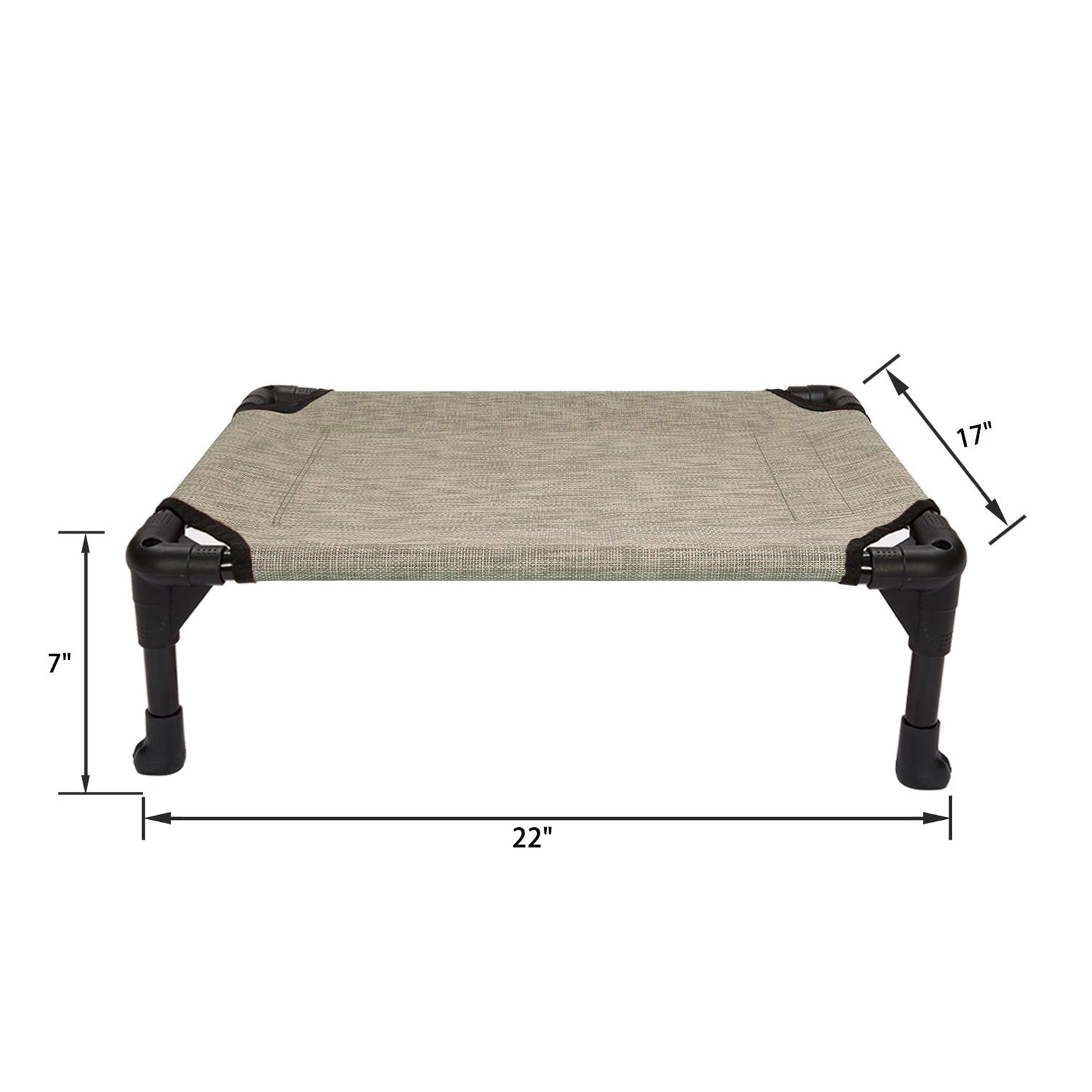 Veehoo Cooling Elevated Dog Bed， Portable Raised Pet Cot with Washable Mesh， Small， Beige Coffee