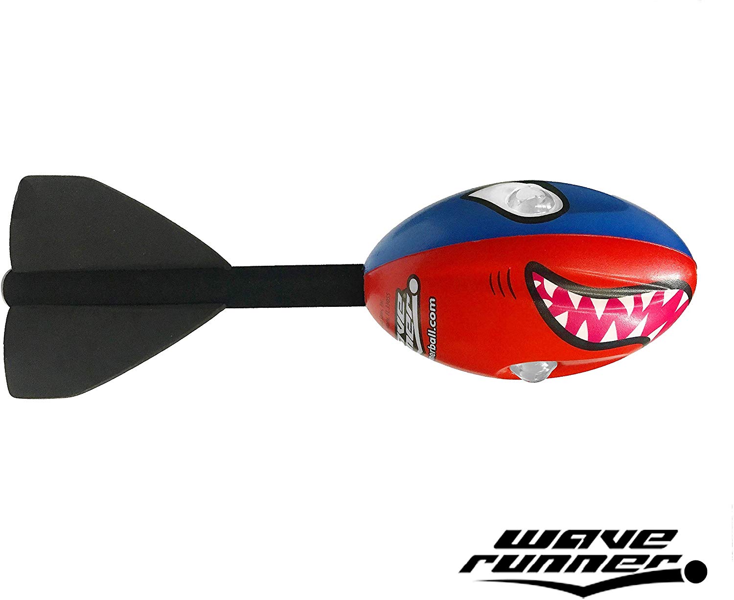 Wave Runner Shark Whistler Football With Tail， Now With Vortex Technology. Great For Playground Backyard Catch and Throw or for Gifts (red) (Blue/Red)