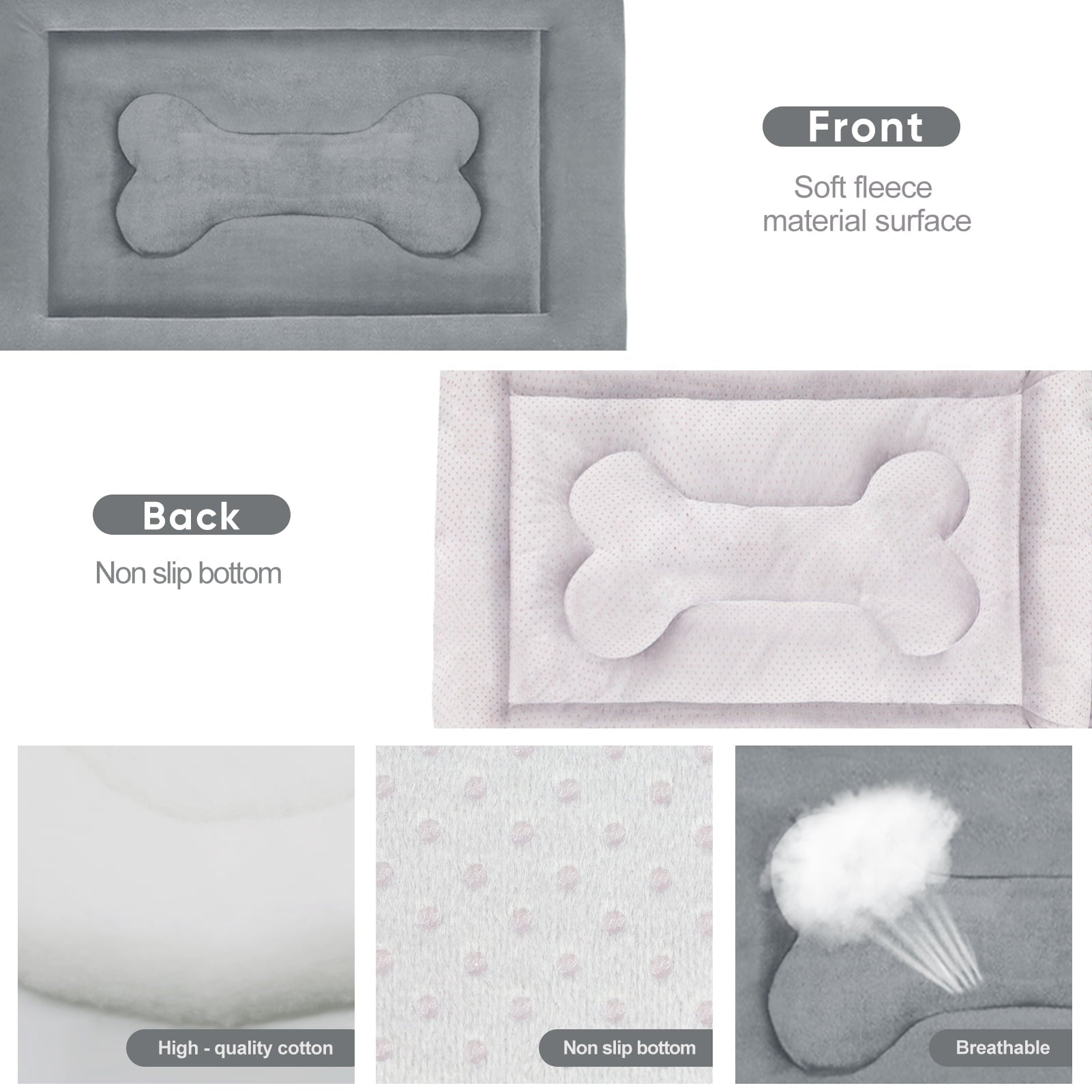 PROCIPE Large Dog Bed Big Crate Mat 47in Anti-Slip Washable Soft Mattress Kennel Pads