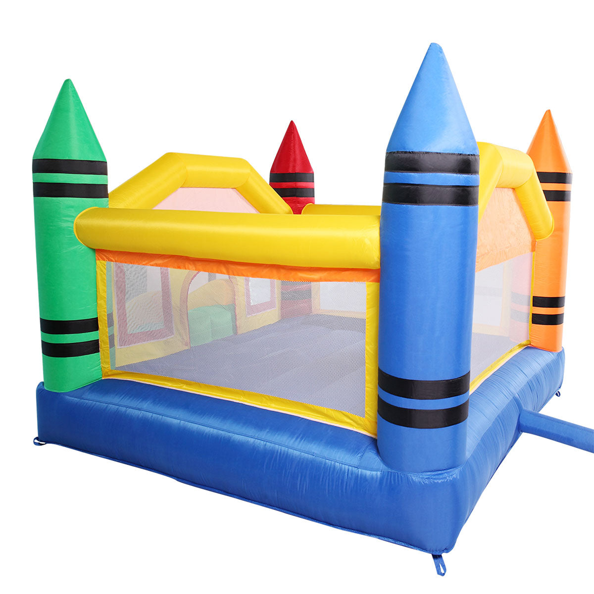 Inflatable Bounce House Castle， Safe Entrance Opening Bouncy House for Kids Outdoor Activity Party Theme Castle and Jump Game