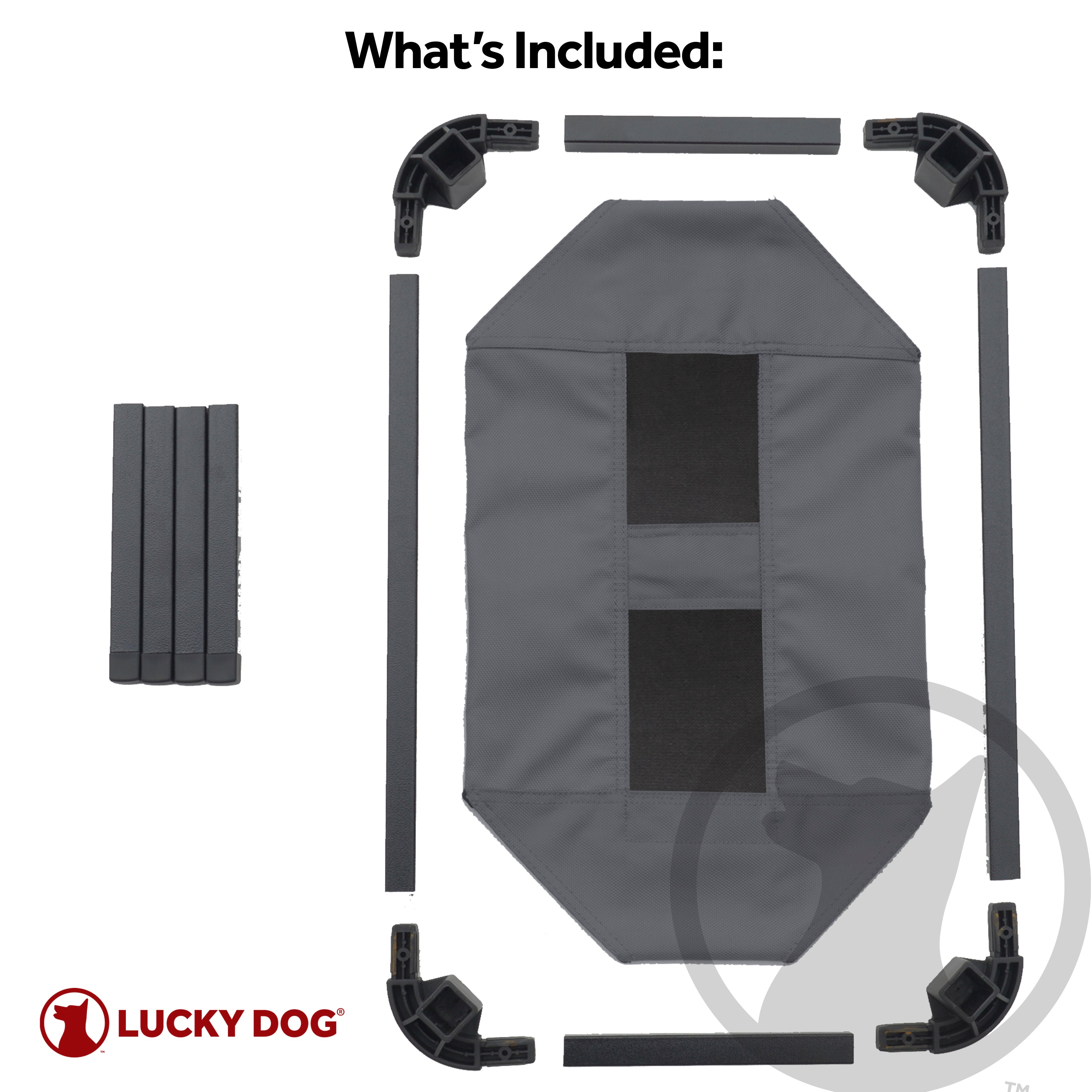 Lucky Dog 30'' Elevated Pet Bed Comfort Cot - Gray