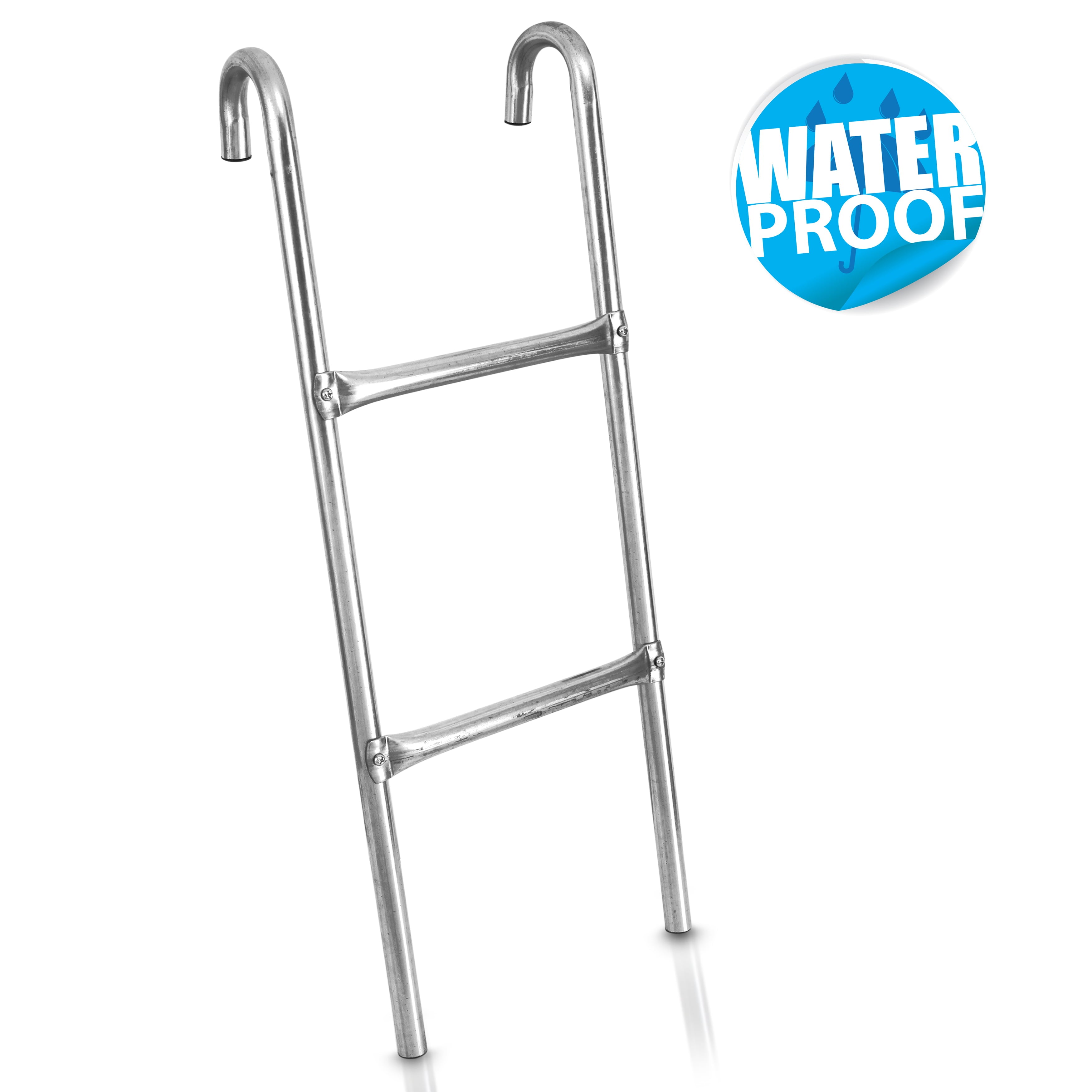 SereneLife 2 Step Weather Resistant Galvanized Steel Trampoline Access Climbing Ladder - 4.7 inch.