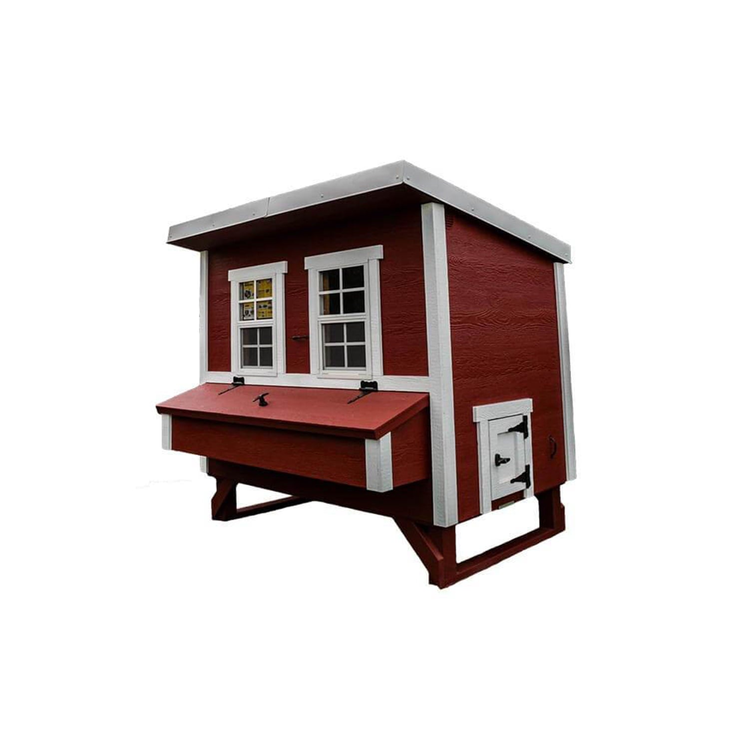 OverEZ Large Poultry Chicken Coop for 15 Chickens with Nesting Boxes， Red