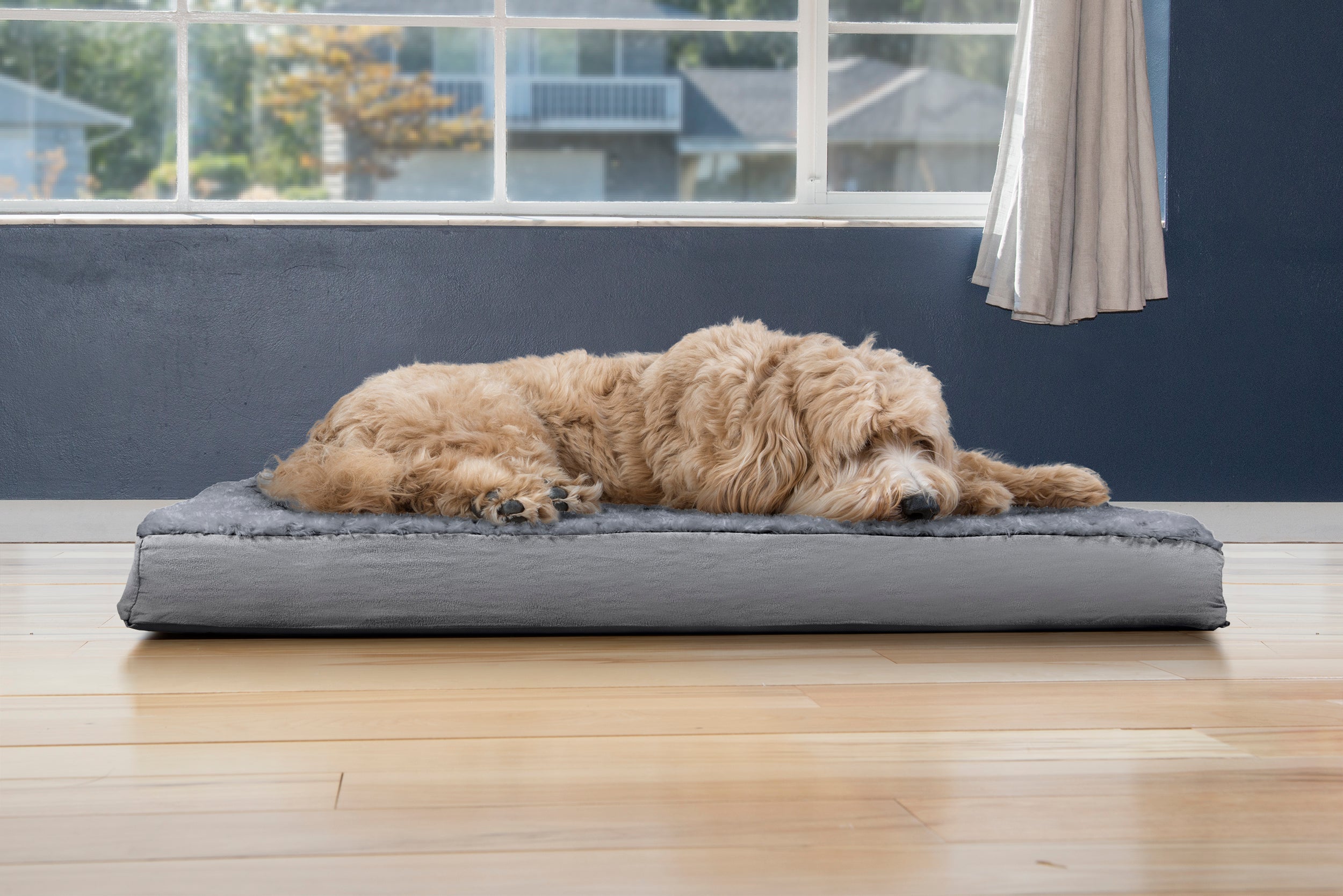 FurHaven Pet Products | Deluxe Cooling Gel Memory Foam Orthopedic Ultra Plush Mattress Pet Bed for Dogs and Cats， Gray， Large