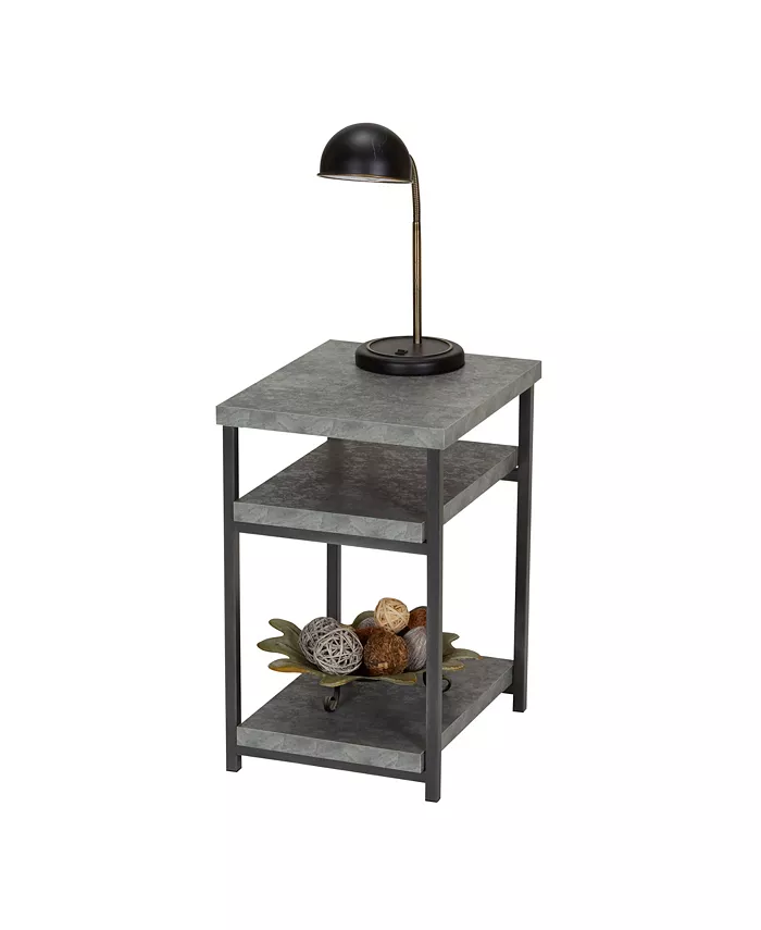 Household Essentials Slate Faux Concrete Low Side Table