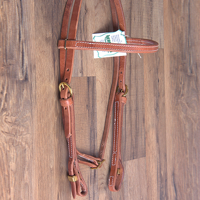 12HL 3/4' Hilason Hermann Oak Leather Quick Change Cheeks Horse Browband Headstall