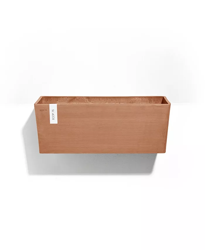 ECOPOTS Plastic Rectangle Wall Flower Pot， Terracotta Color， 21.5