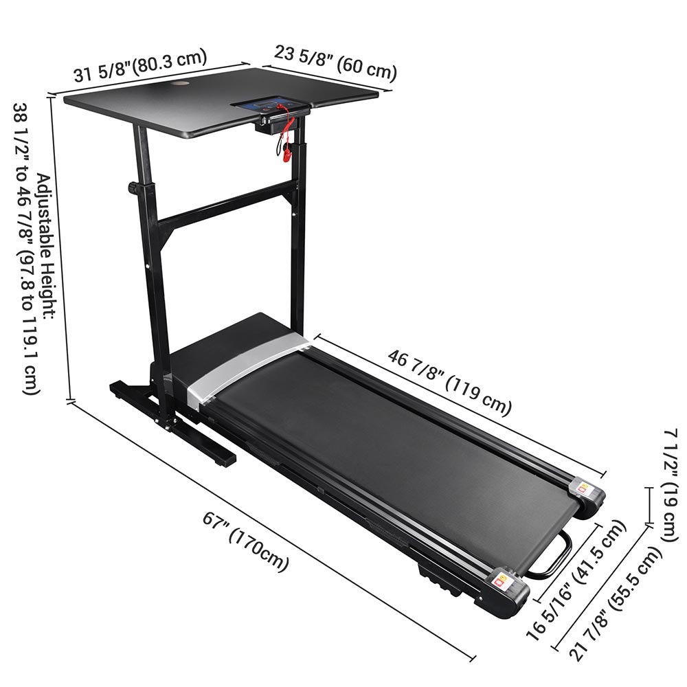 Yescom Treadmill & Treadmill Desk with Remote 1.5HP