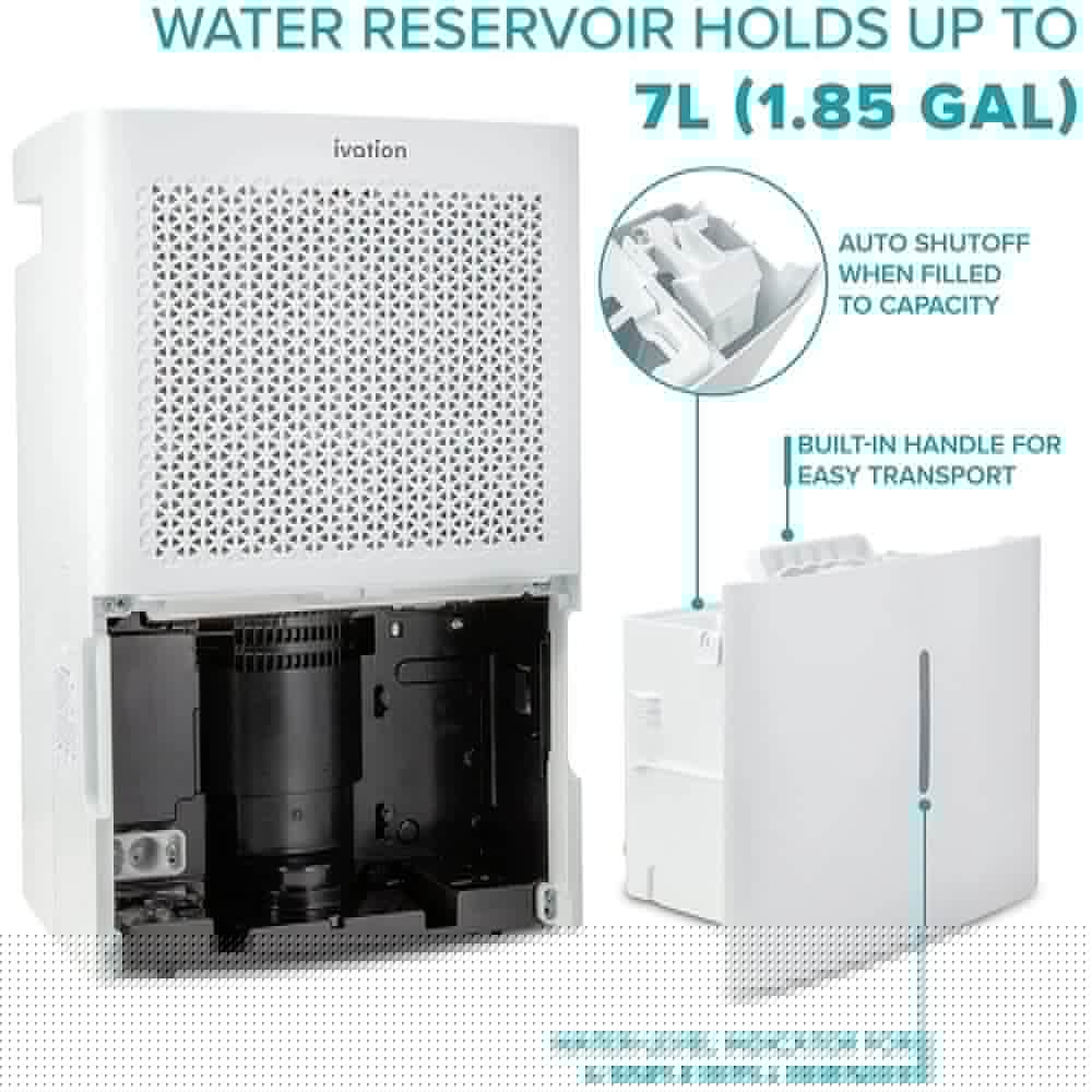 Ivation 50Pint ENERGY STAR Dehumidifier with Drainage Pump