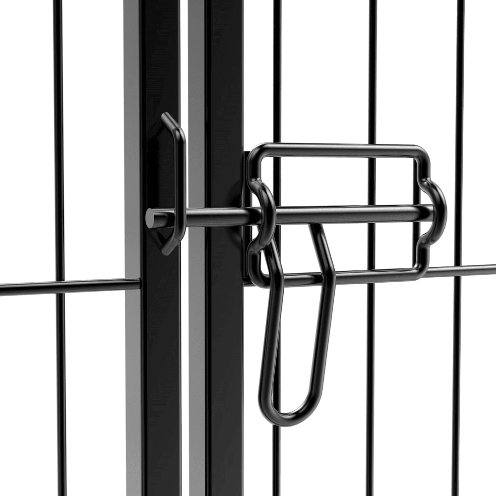 32-inch Foldable Dog Pen Exercise Barrier with Door，Outdoor and Indoor， 8 Panels， Black