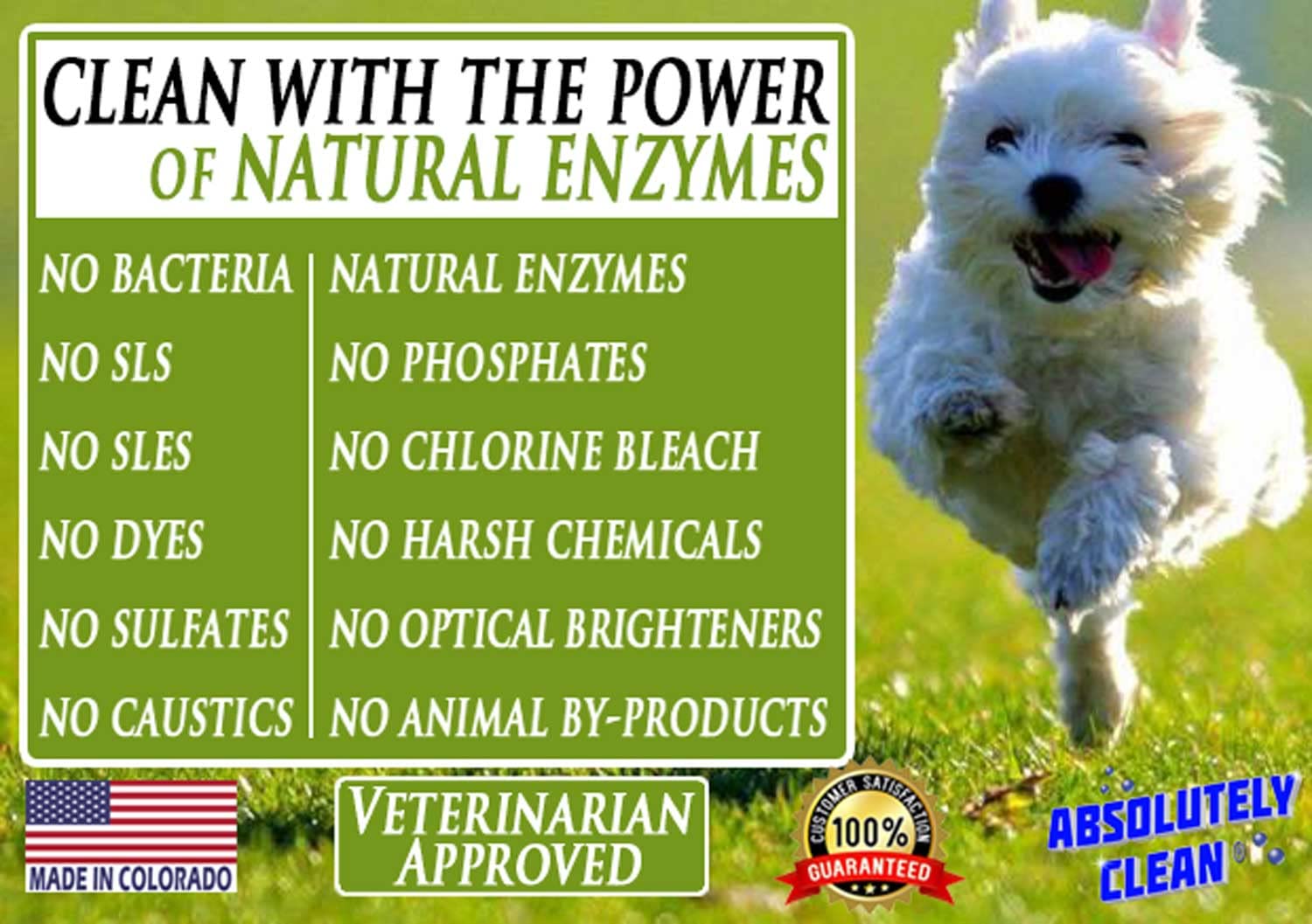 Amazing Outdoor Deodorizer - Natural Enzyme Formula - Just Spray and Walk Away - Grass， AstroTurf， Dog Runs， Patios， Decks， Fences and More - Prevents Lawn Yellowing - USA Made - Vet Approved