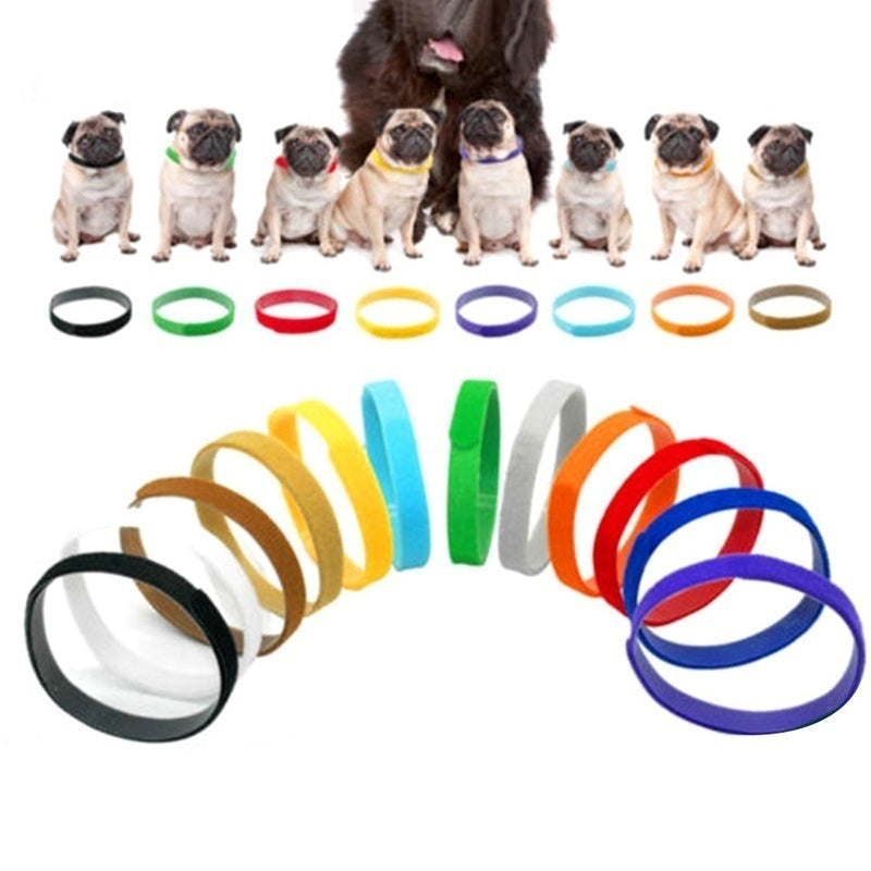 AkoaDa 12Pcs\/Pack Pet Collars Different Colors Soft Identification Mark For Cats Dogs Puppies Kitty Kitten Collars Leads Creative