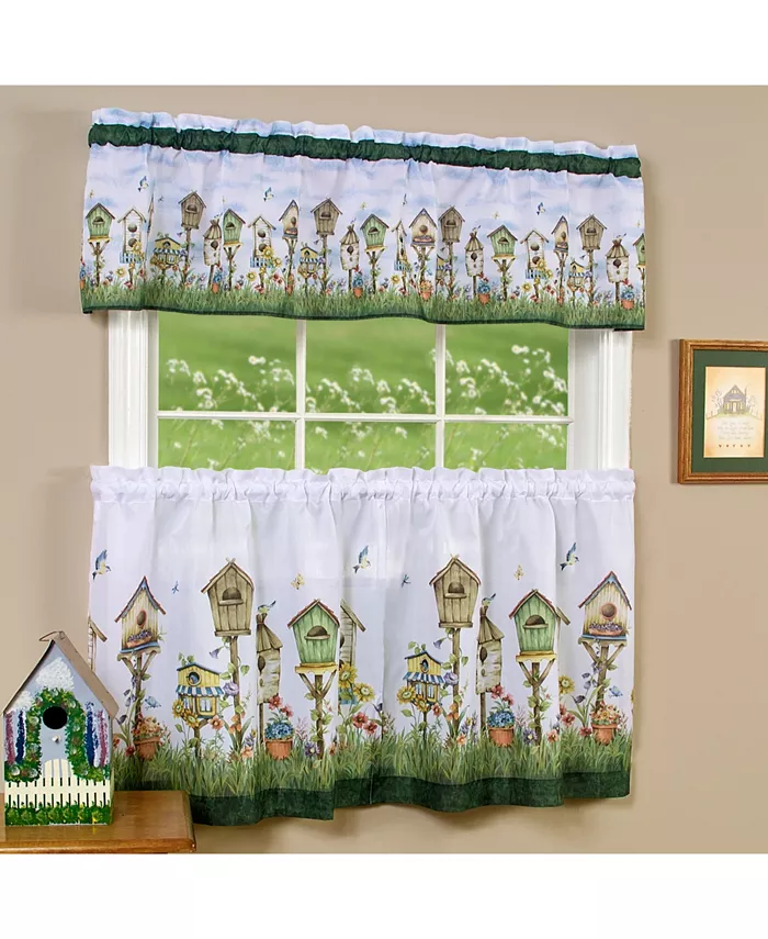 Achim Home Sweet Home Tier and Valance Window Curtain Set， 58x36
