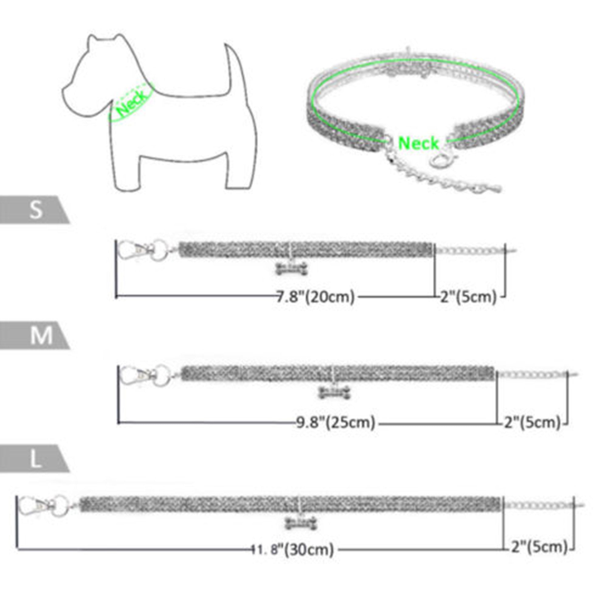 KelaJuan Animal Dog Collar，Diamond Bling Sparkly  Adjustable Collar Necklace for All Pet Dogs