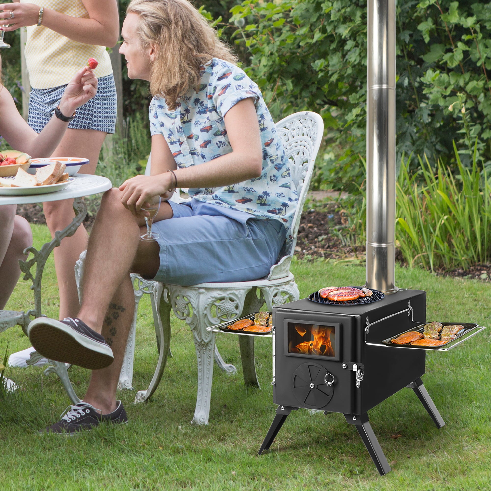 Outdoor Camping Stove Mini Portable Stove Wood Backpack Tent Stove Hot Tent Stove Wood Burner Stove Wood Stove Water Heater Lightweight Tent Stove Folding Stove