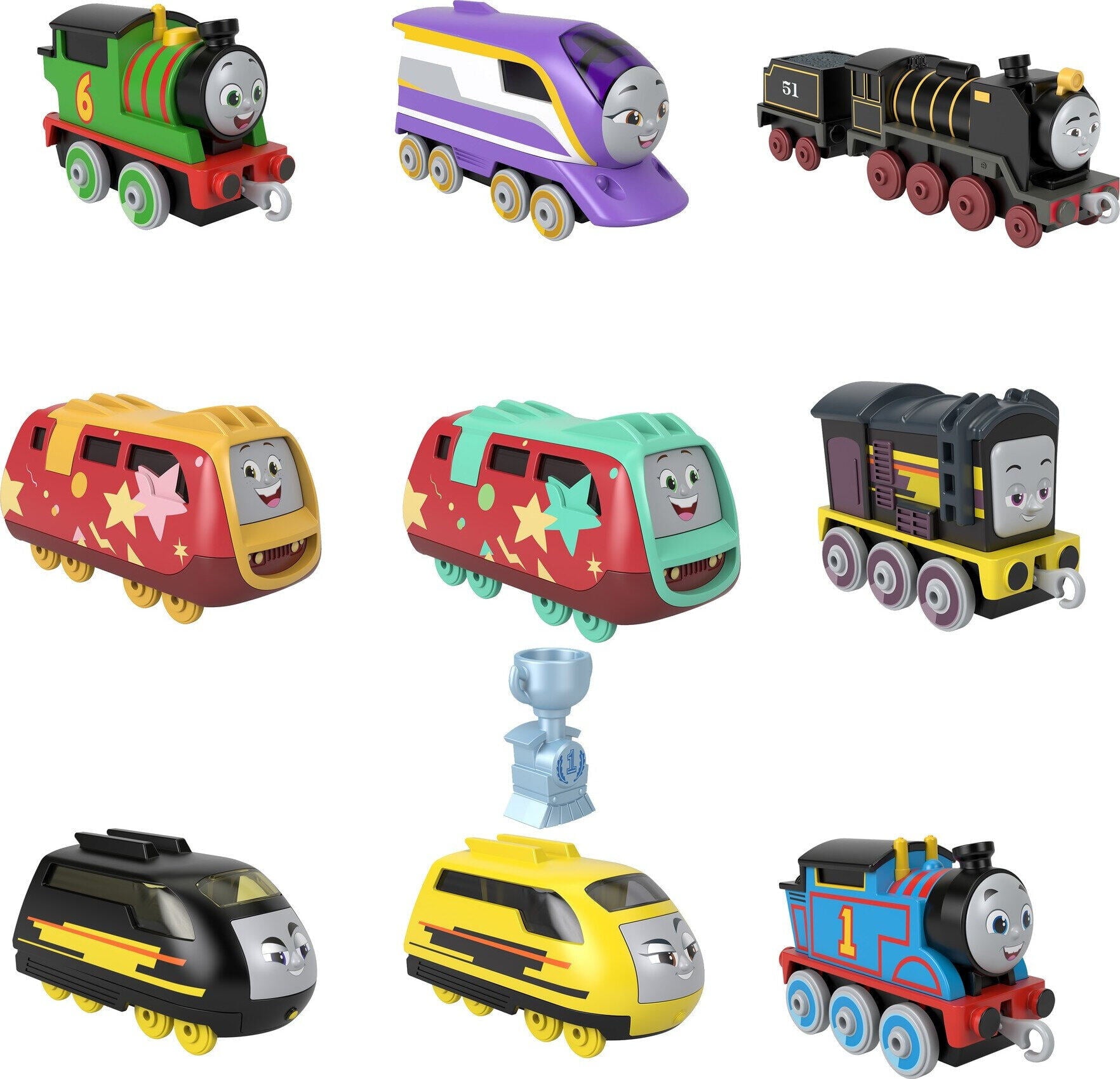 Thomas and Friends Sodor Cup Racers 9-Pack of Diecast Push-Along Toy Train Engines Ages 3+Y