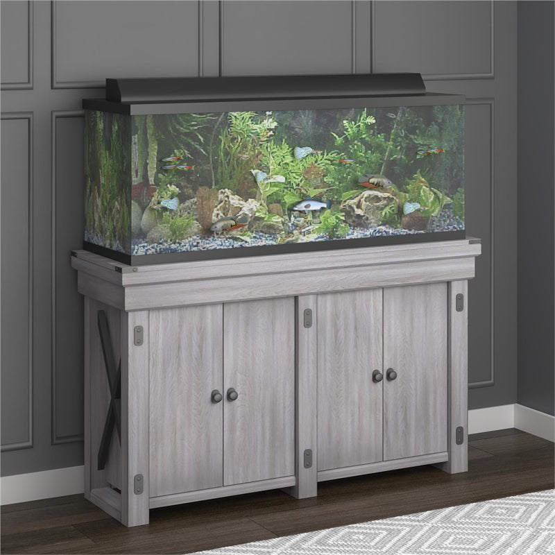 Bowery Hill 55 Gallon Aquarium Stand in Rustic White