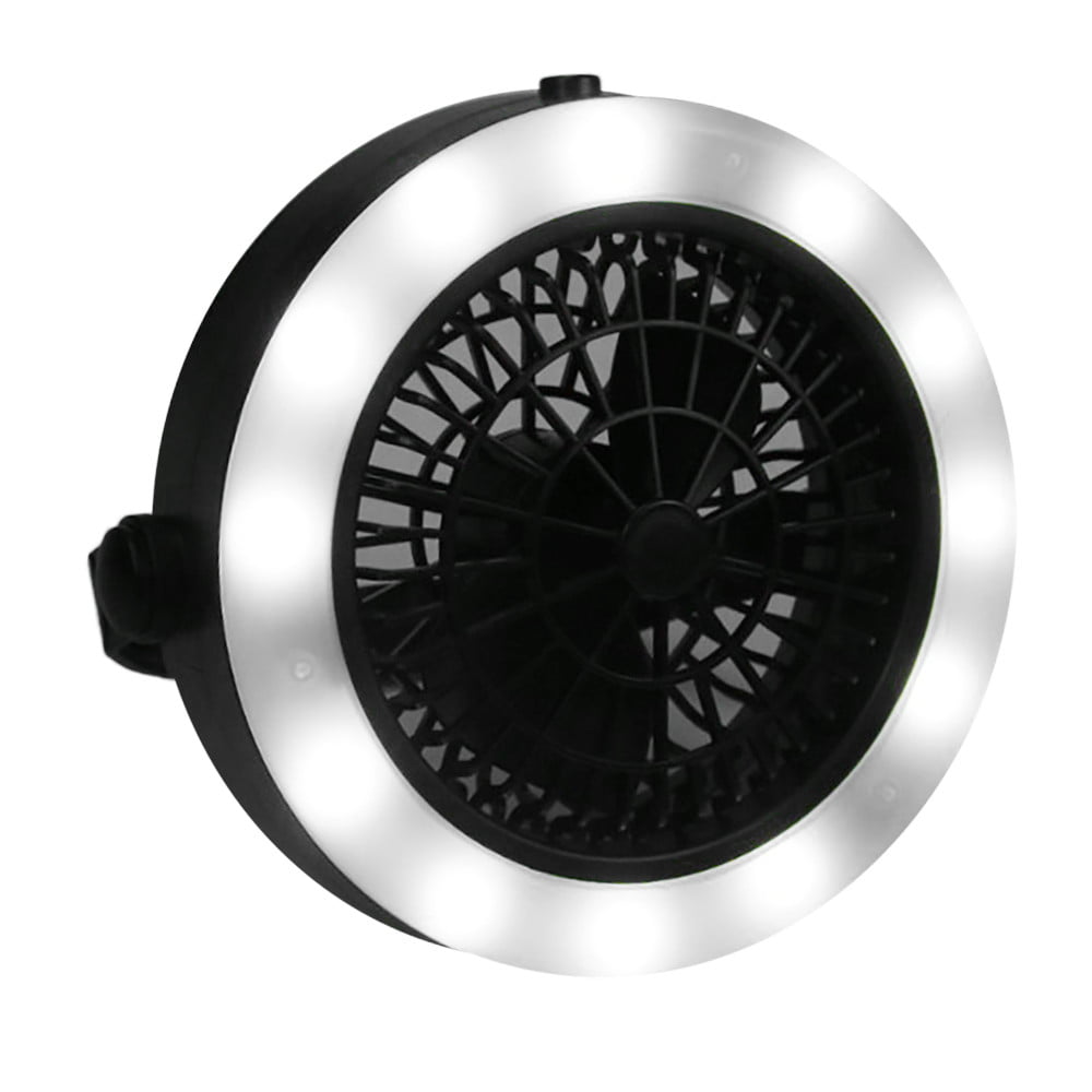 Tent Fan LED Light Camping Gear Outdoor Hiking Equipment Portable Lamp with Hook