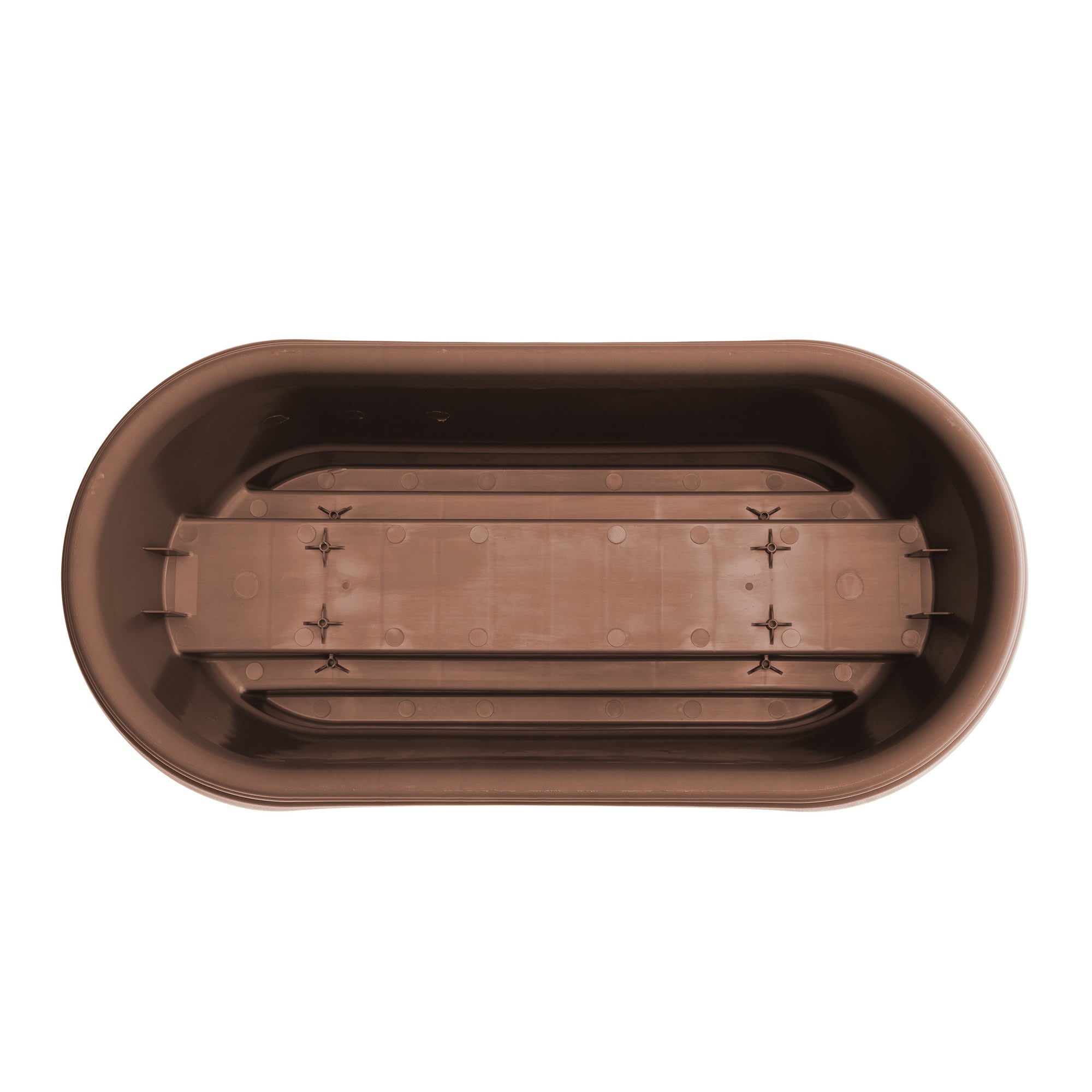 Bloem Modica Deck Rail Round Planter: 24" - Chocolate - Matte Finish, Fits Rail Sizes 4.75"-5.75", Durable Resin Pot, For Indoor and Outdoor Use, Gardening, 4 Gallon Capacity