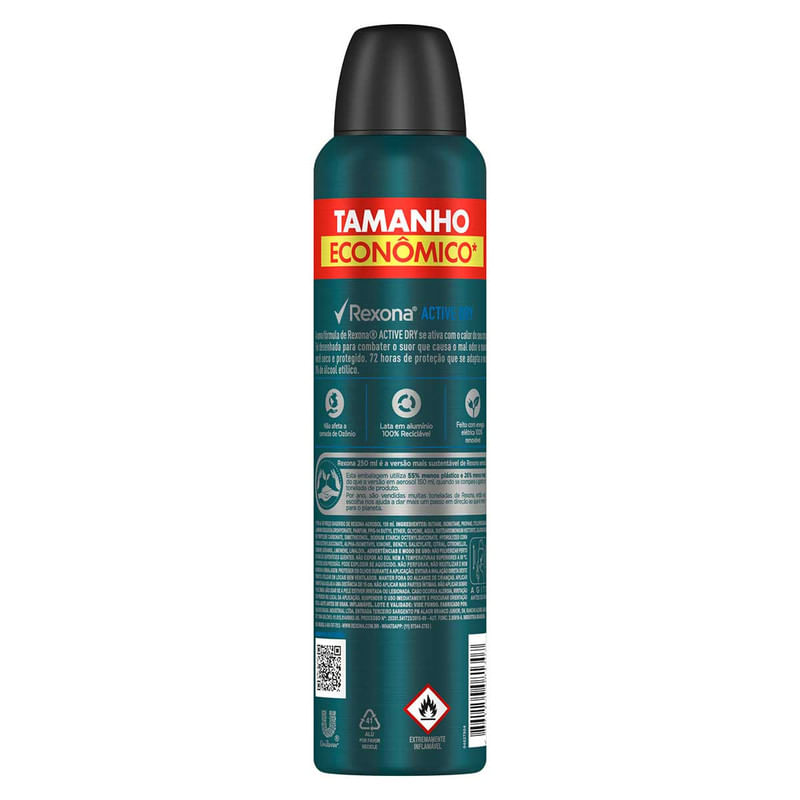 Antitranspirante Aerosol Rexona Men Active Dry 250ml
