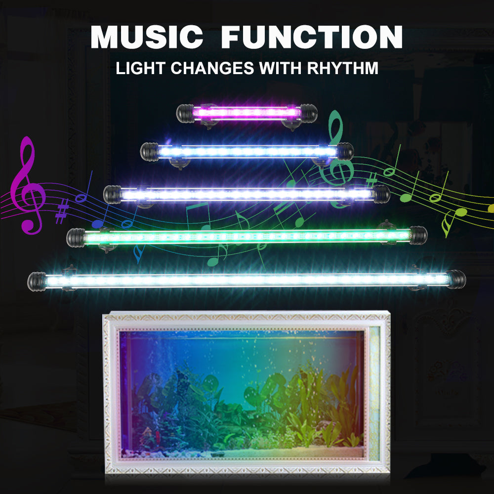 Submersible LED Aquarium Light，Fish Tank Light with Timer Full Spectrum Aqua Plant Lamp，5 Light Modes Dimmable，18-58CM