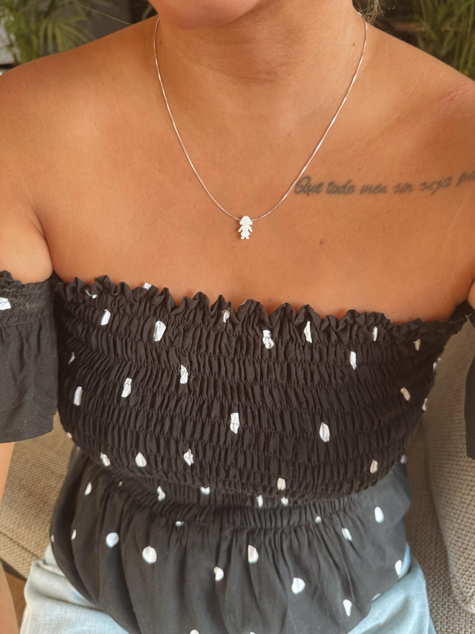 Colar Menino/Menina (Pedra Opalina)