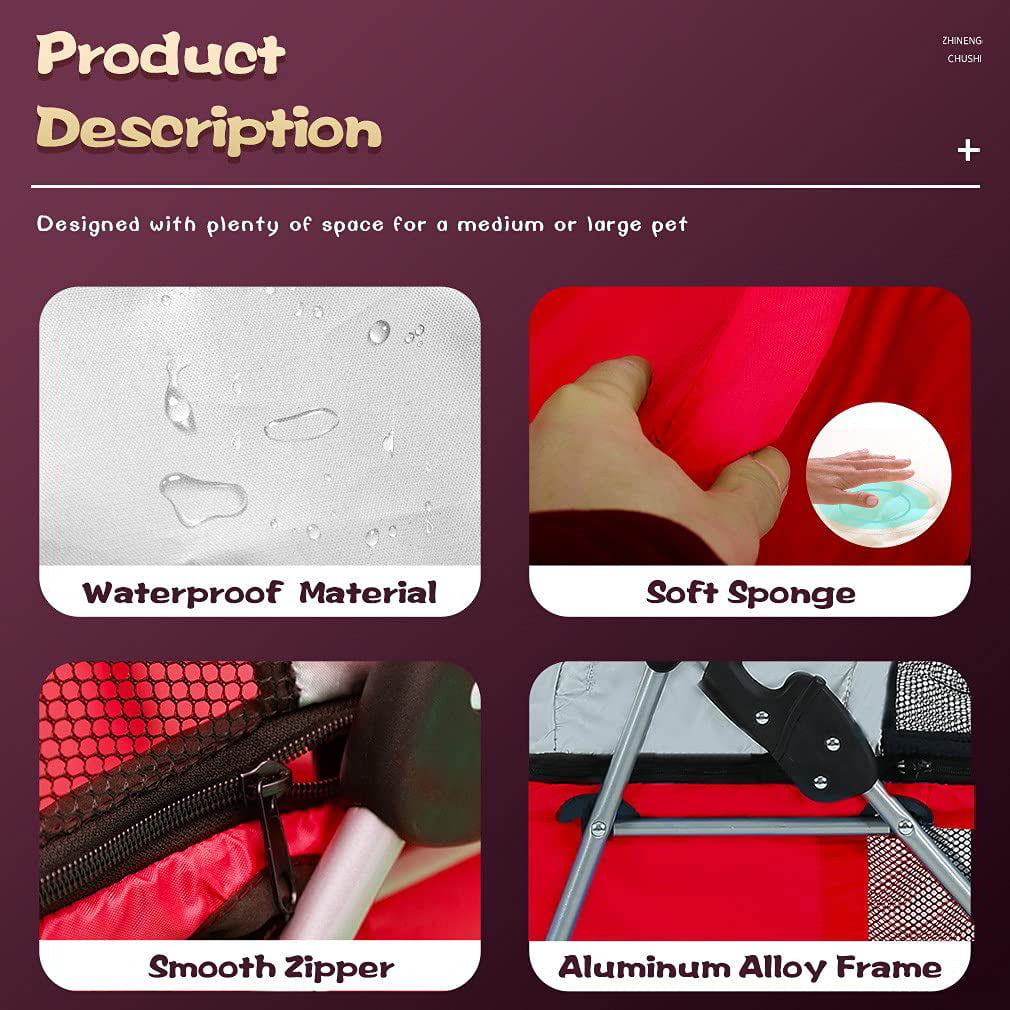 Bestpet Posh Pet Stroller for Dogs and Cats， Red