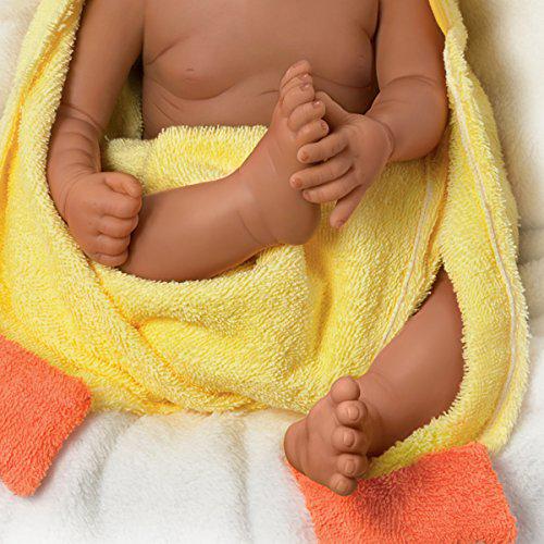 The Ashton-Drake Galleries Linda Murray "Rub-A-Dub-Dub, Layla" Washable African American Black Baby Doll with Ducky Towel and Accessories , 17.5-Inch/44.5-cm