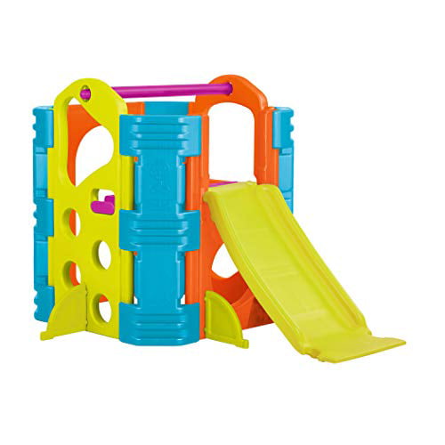 ECR4Kids Activity Park Playhouse for Kids， Indoor Outdoor Play House with Slide or Climb Stairs