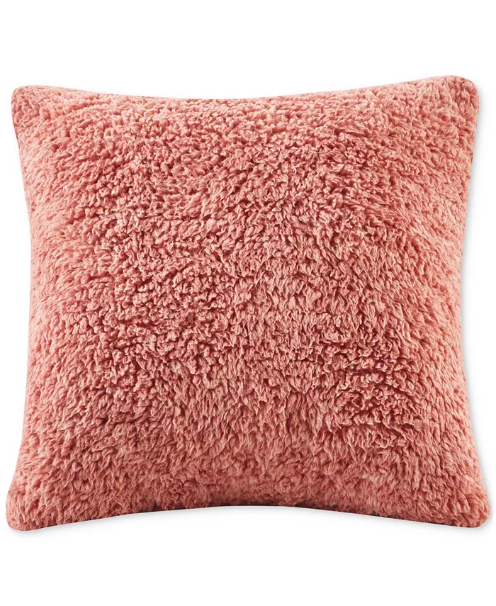 Home Design Solid Sherpa Decorative Pillow， 20