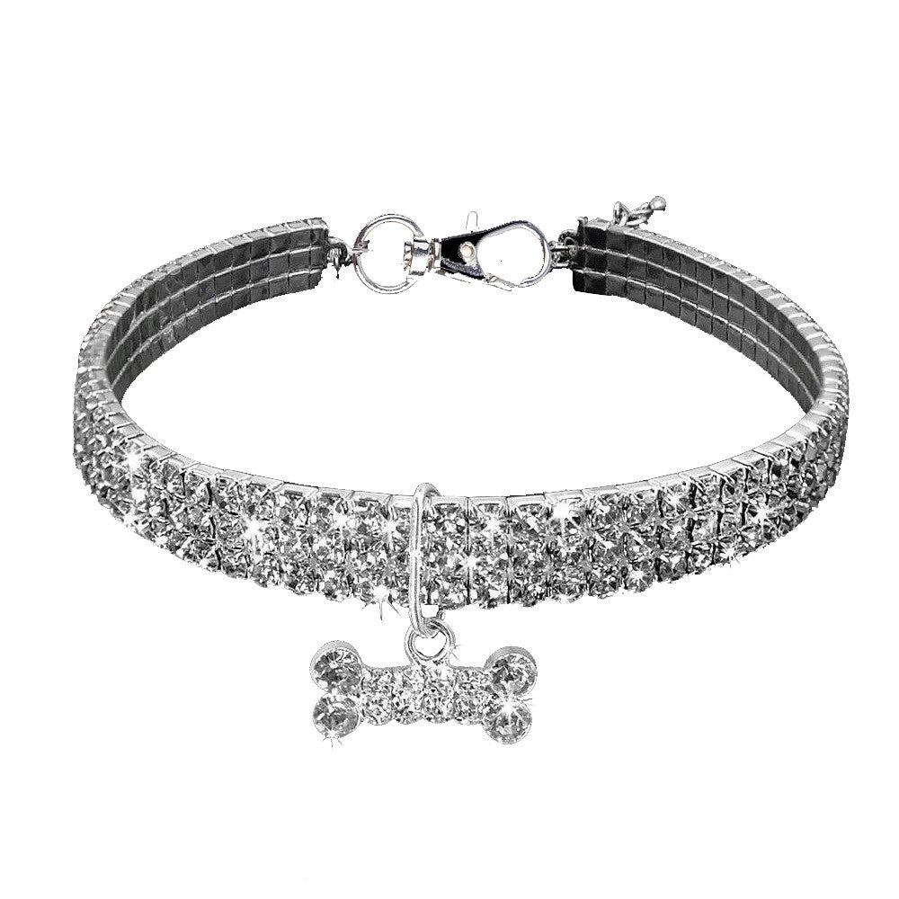 drunkilk Dog Collar with Rhinestones Cute Mini Pet Dog Bling Rhinestone Chocker Collars Fancy Dog Necklace Perfect for Pet Show and Daily Walking Necklace for Small Dog Girl Rhinestone Bling Collars
