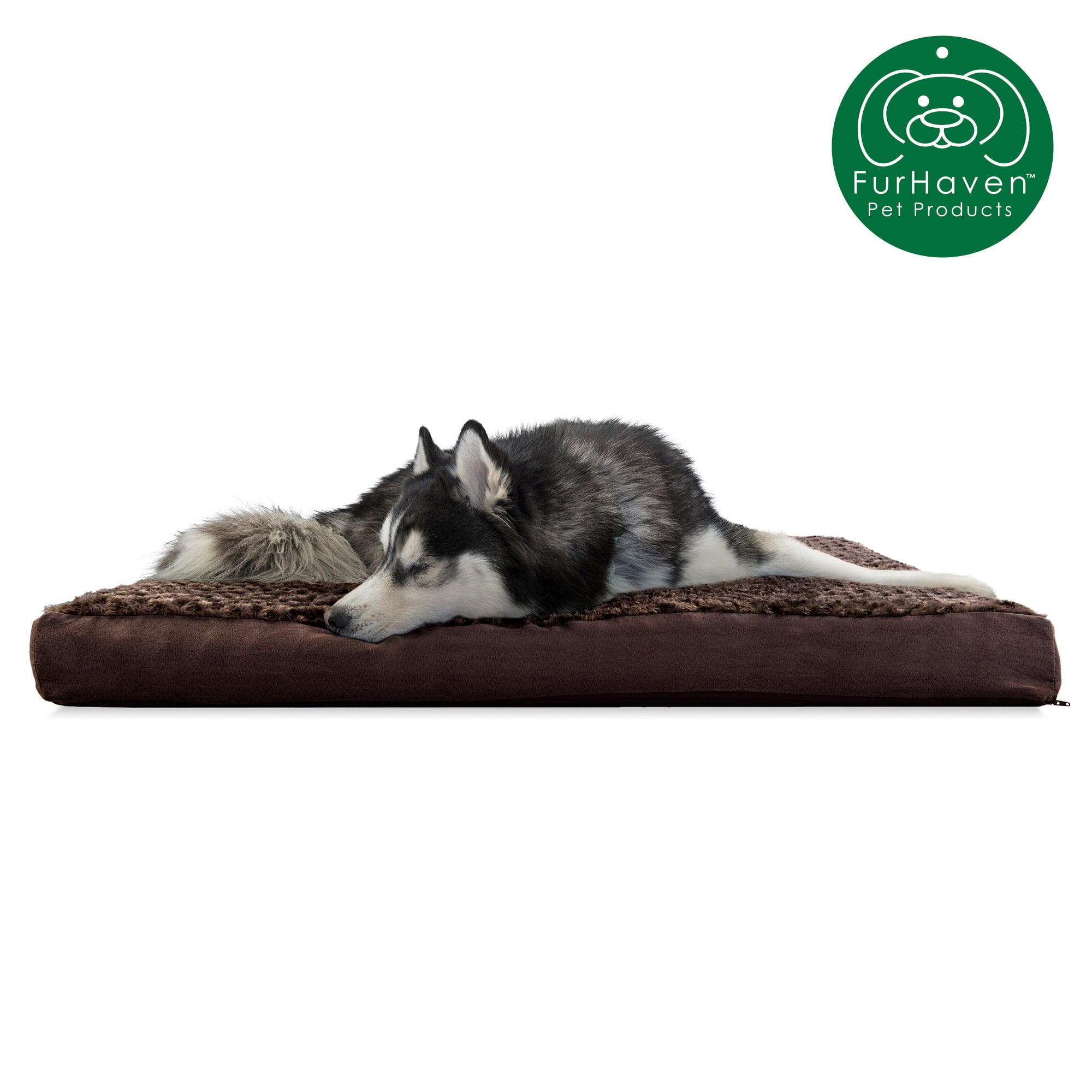 FurHaven Pet Products | Deluxe Cooling Gel Memory Foam Orthopedic Ultra Plush Mattress Pet Bed for Dogs and Cats， Chocolate， Jumbo
