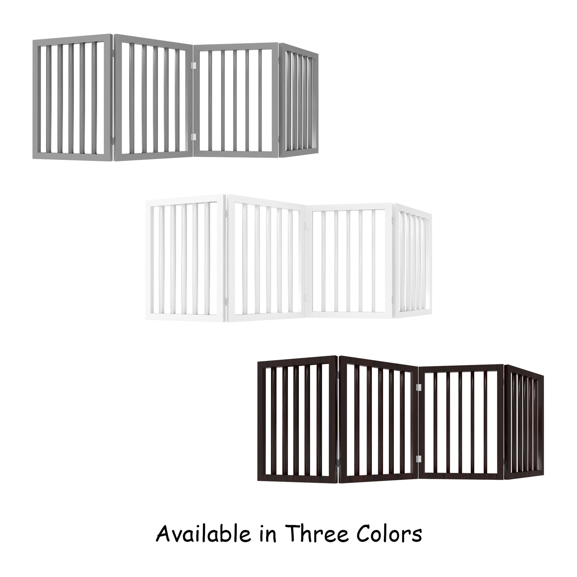 Pet Gate – Dog Gate for Doorways， Stairs or House – Freestanding， Folding， Accordion Style， MDF Wooden Indoor Dog Fence by Petmaker (4 Panel， Gray)