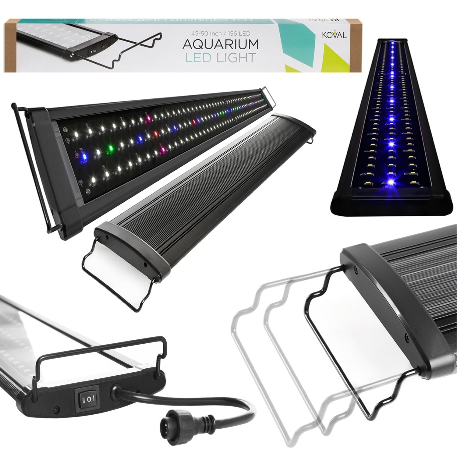 Koval Inc. 156 LED Aquarium Lighting for 45 inch - 50 inch Fish Tank Light Hood