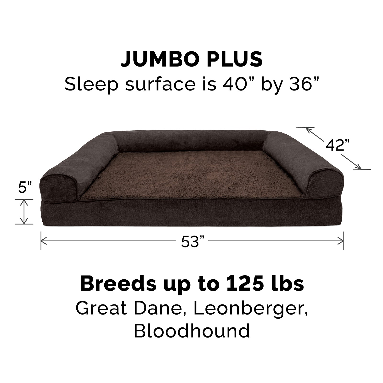 FurHaven | Cooling Gel Faux Fleece and Chenille Sofa Pet Bed for Dogs and Cats， Coffee， Jumbo Plus