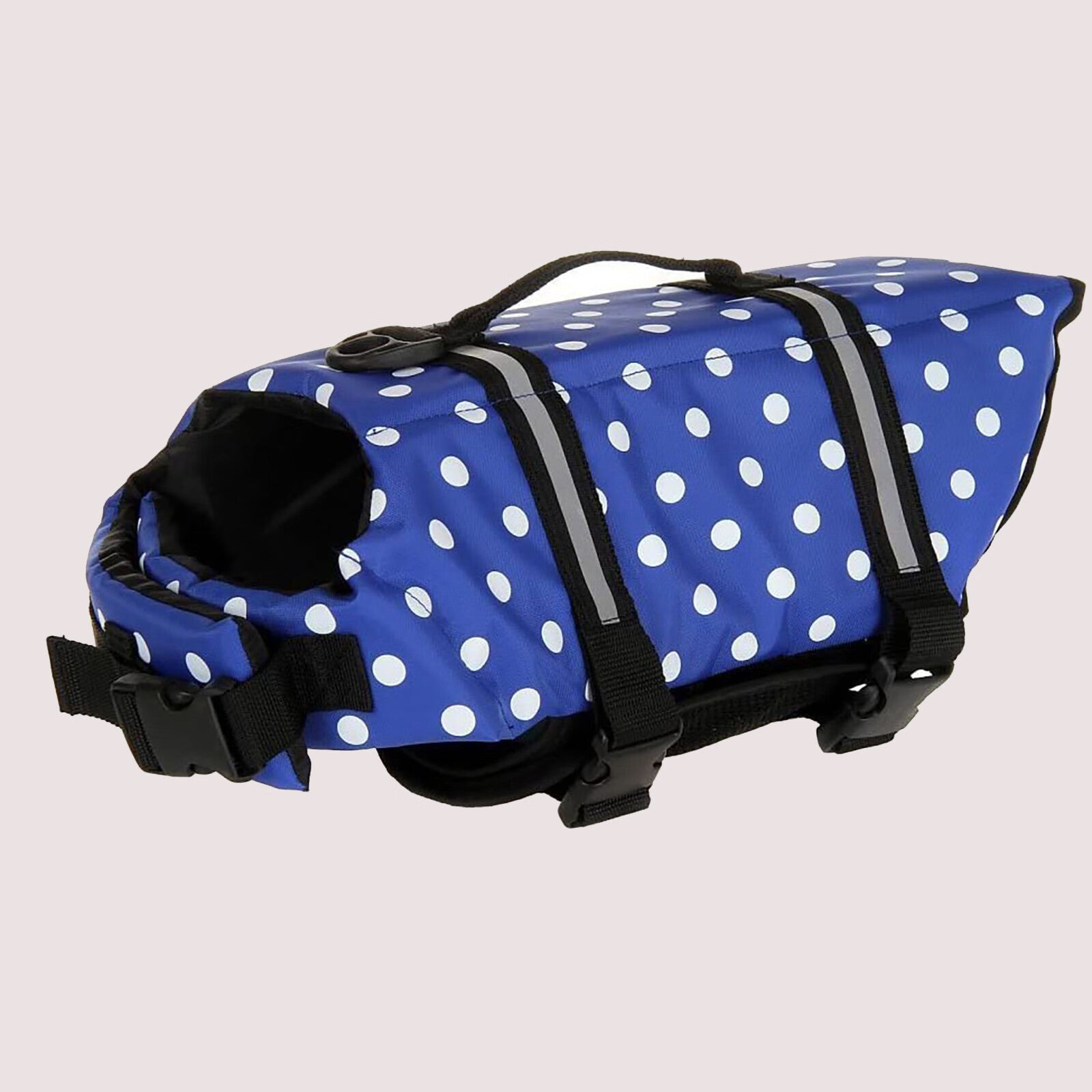 Sehao Large Small Dog High Buoyancy Reflective Stripes Adjustable Life Jacket Swimsuit