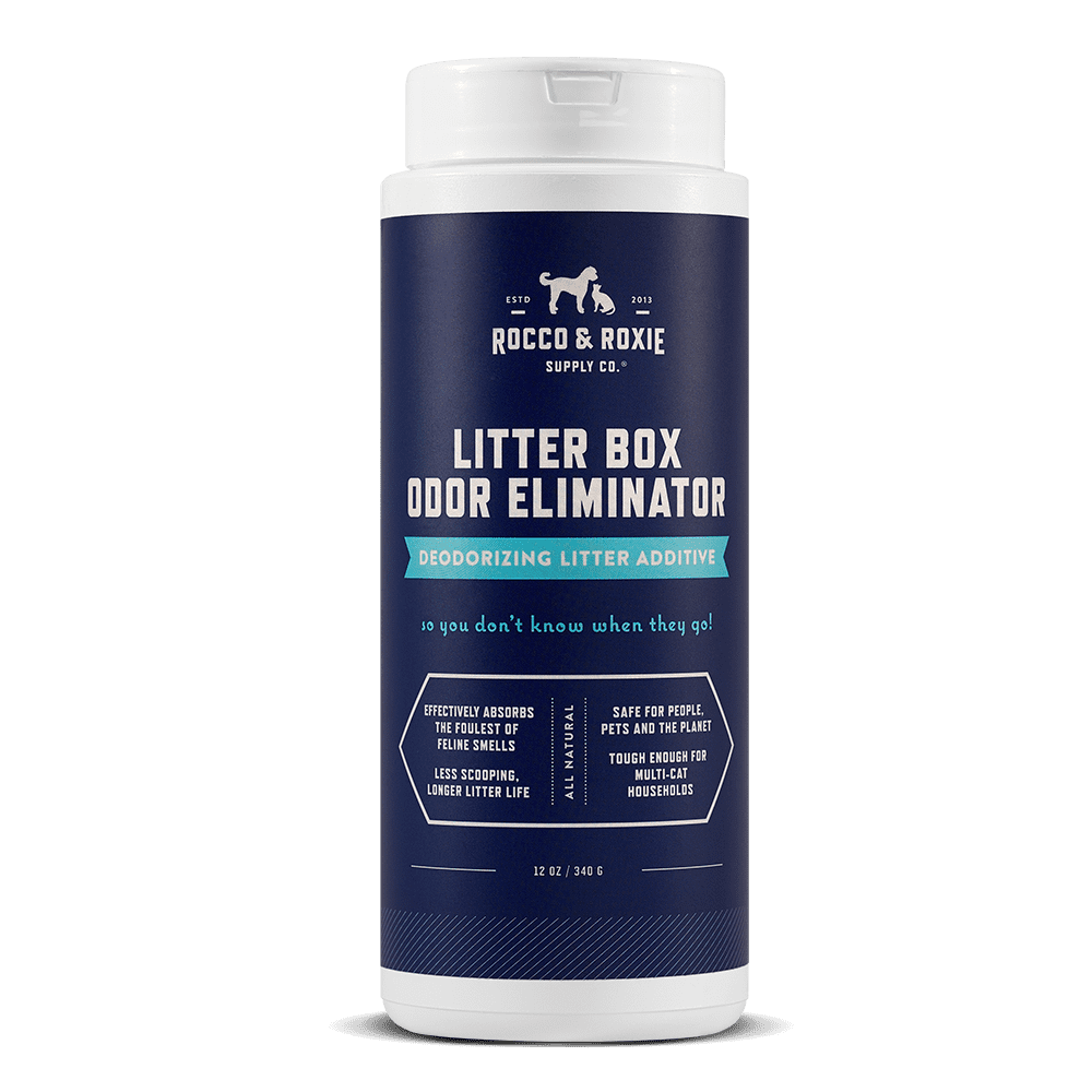 Rocco and Roxie Litter Box Odor Eliminator – Best Natural Urine Deodorizer for Cat Litter Boxes – You Won’t Need to Change The Cat Litter as Often – Fresh Scent – Safe for Kitty (12 oz Bottle)