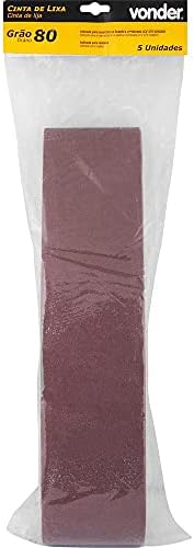 Cinta De Lixa 100 Mm X 915 Mm, G 80, Embalagem Com 5 Pe?as, Vonder.