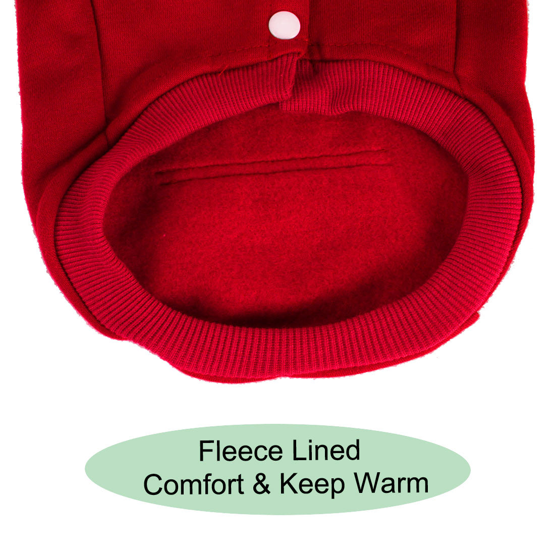 Polyester Dog Sweatshirt Hooded Pet Winter Clothes Coat w Pocket Red L