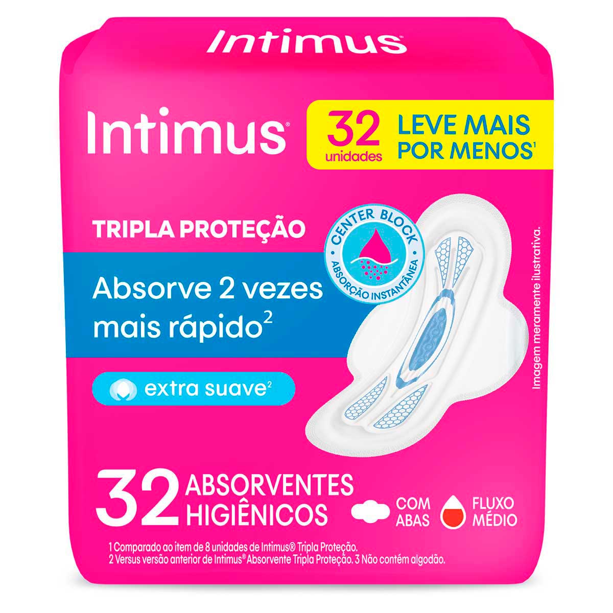 Absorvente Tripla Protecao Suave com Abas Intimus 32 Unidades